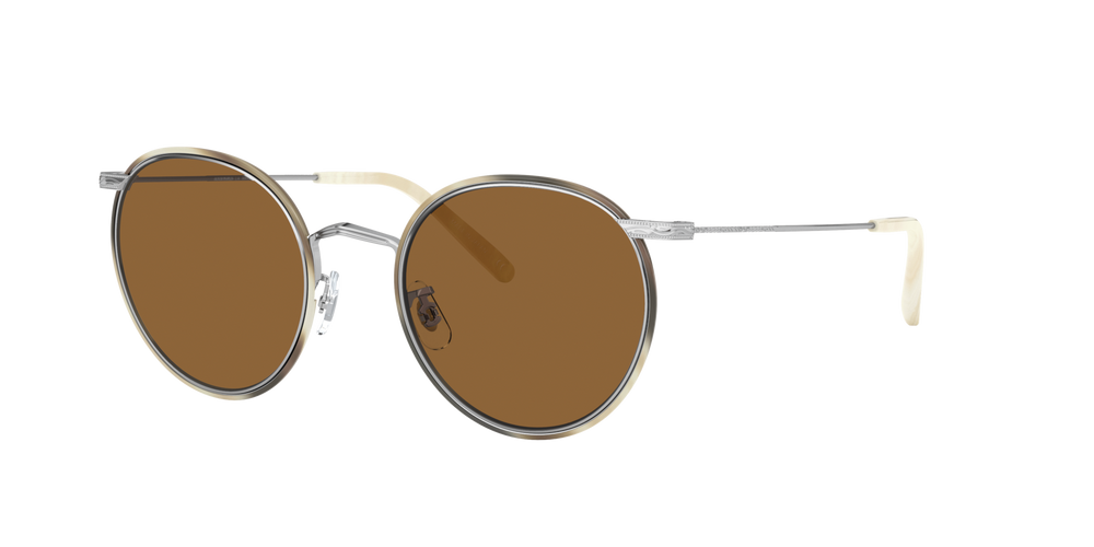 Oliver Peoples Casson avec une monture Argent-Corne Beige et des verres Brun - image 1