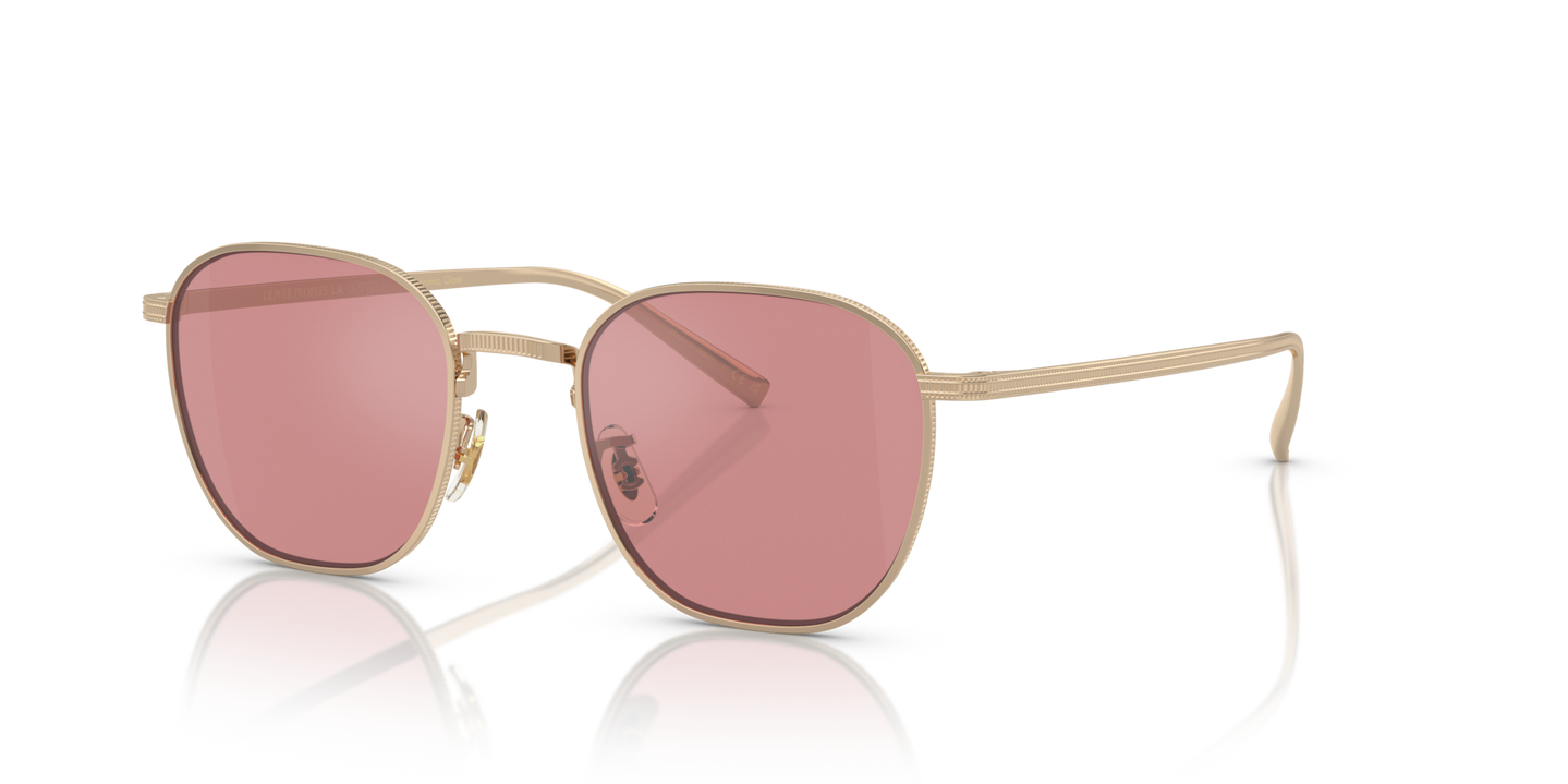 Oliver Peoples Rynn avec une monture Or et des verres Violet - Image Filigranes