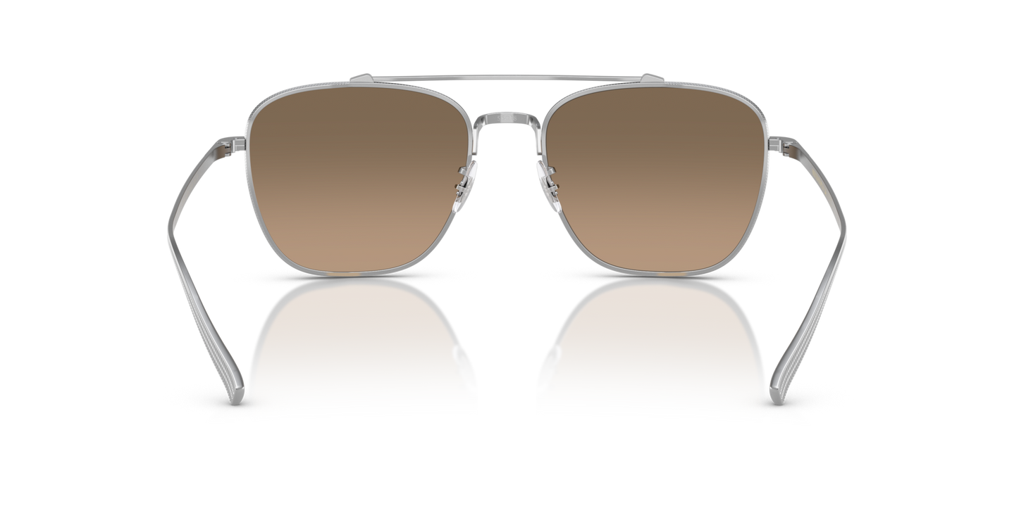 Oliver Peoples Avison with Silver frame and Brown lenses - Image Nosepads