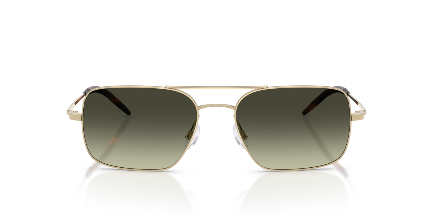 Oliver Peoples Victory II with Gold frame and Green lenses - Image Lenses