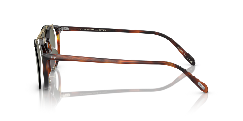 Sie Oliver Peoples Riley-R Flip-Up Clip mit Gold gebürstet Gestell und Grün Gläsern - bild 5