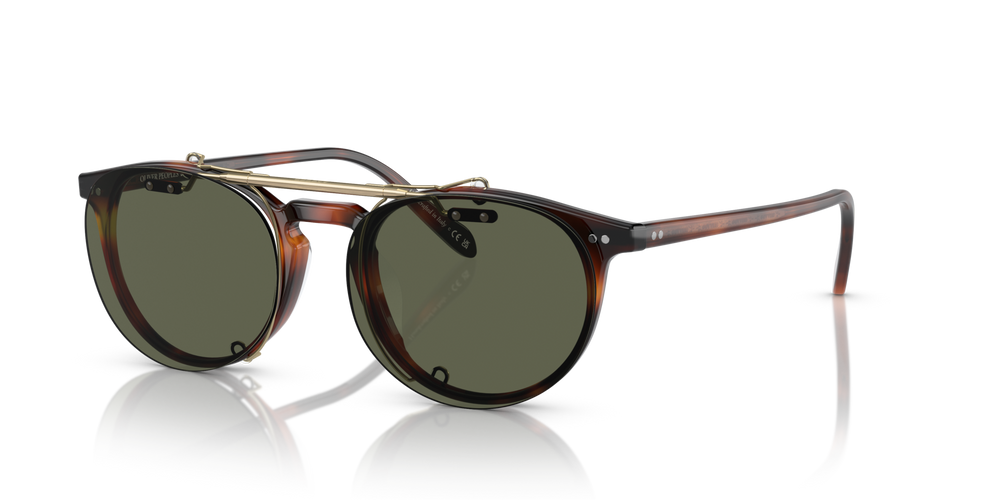 Sie Oliver Peoples Riley-R Flip-Up Clip mit Gold gebürstet Gestell und Grün Gläsern - bild 2