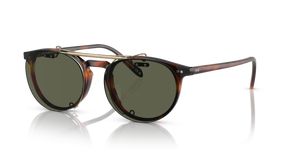 Sie Oliver Peoples Riley-R Flip-Up Clip mit Gold gebürstet Gestell und Grün Gläsern - bild 2