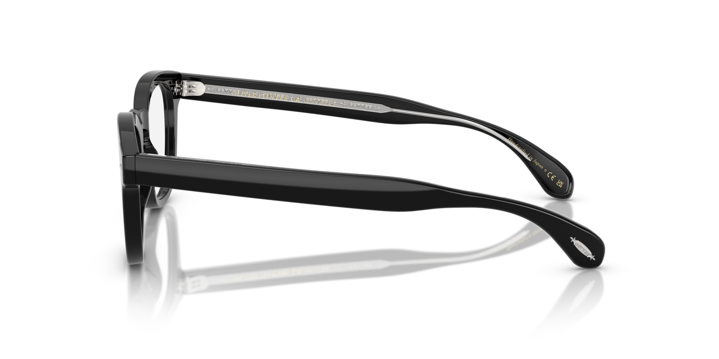 Oliver Peoples Sheldrake Low Bridge Fit mit Schwarz Gestell - Bild Gelenk