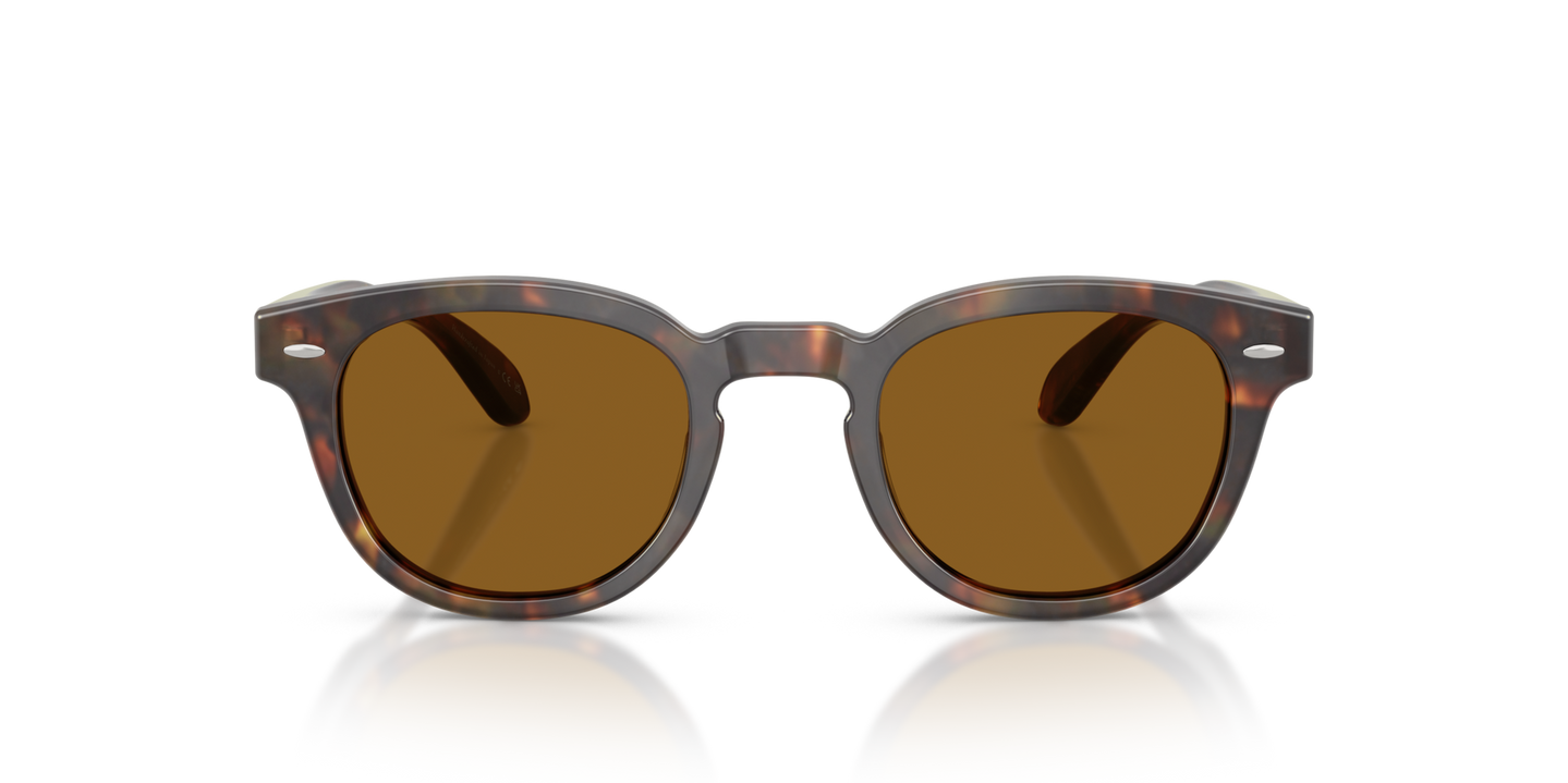 Oliver Peoples Sheldrake Sun avec une monture DTB et des verres Brun - Image Matériau