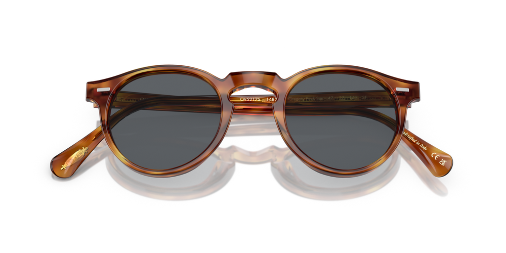 Oliver Peoples Gregory Peck Sun avec une monture LBR semi-mat et des verres Bleu - image 6