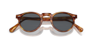 Oliver Peoples Gregory Peck Sun avec une monture LBR semi-mat et des verres Bleu - image 6