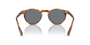 Oliver Peoples Gregory Peck Sun avec une monture LBR semi-mat et des verres Bleu - image 5