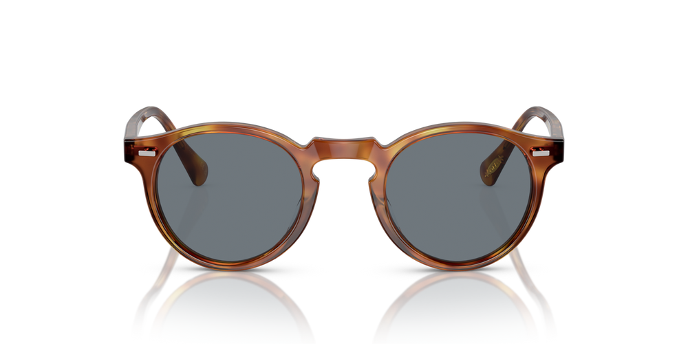 Oliver Peoples Gregory Peck Sun avec une monture LBR semi-mat et des verres Bleu - image 2