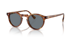 Oliver Peoples Gregory Peck Sun avec une monture LBR semi-mat et des verres Bleu - image 1