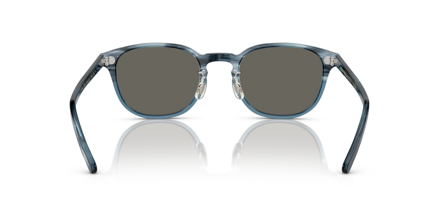 Oliver Peoples Fairmont Sun-F with Dark Blue VSB frame and Grey lenses - Image Nosepads