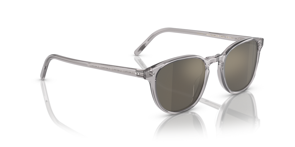 Oliver Peoples Fairmont Sun、ワークマングレーフレーム、ゴールドレンズ - 画像 3
