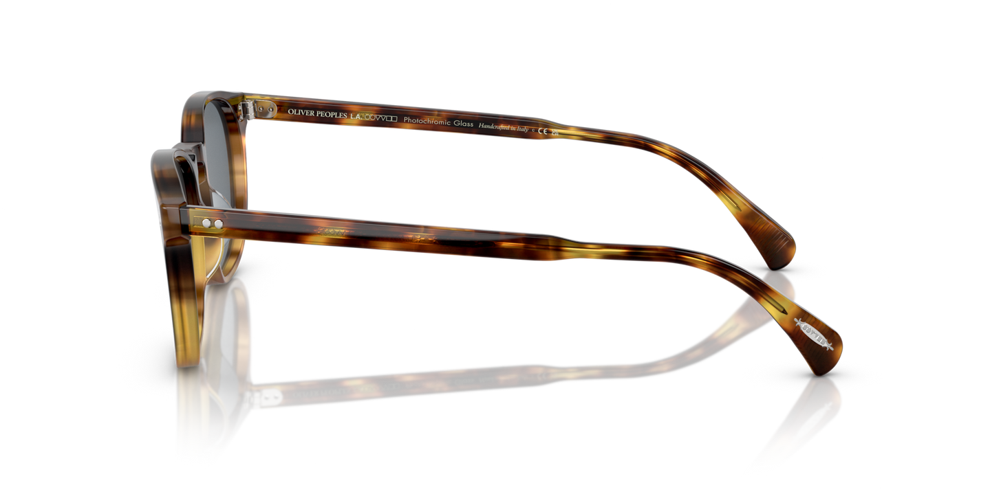Oliver Peoples Finley Esq. Sun with Vintage Brown Tortoise Gradient frame and Blue lenses - Image Hinge
