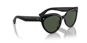 Oliver Peoples Roella avec une monture Noir et des verres Vert - image 3