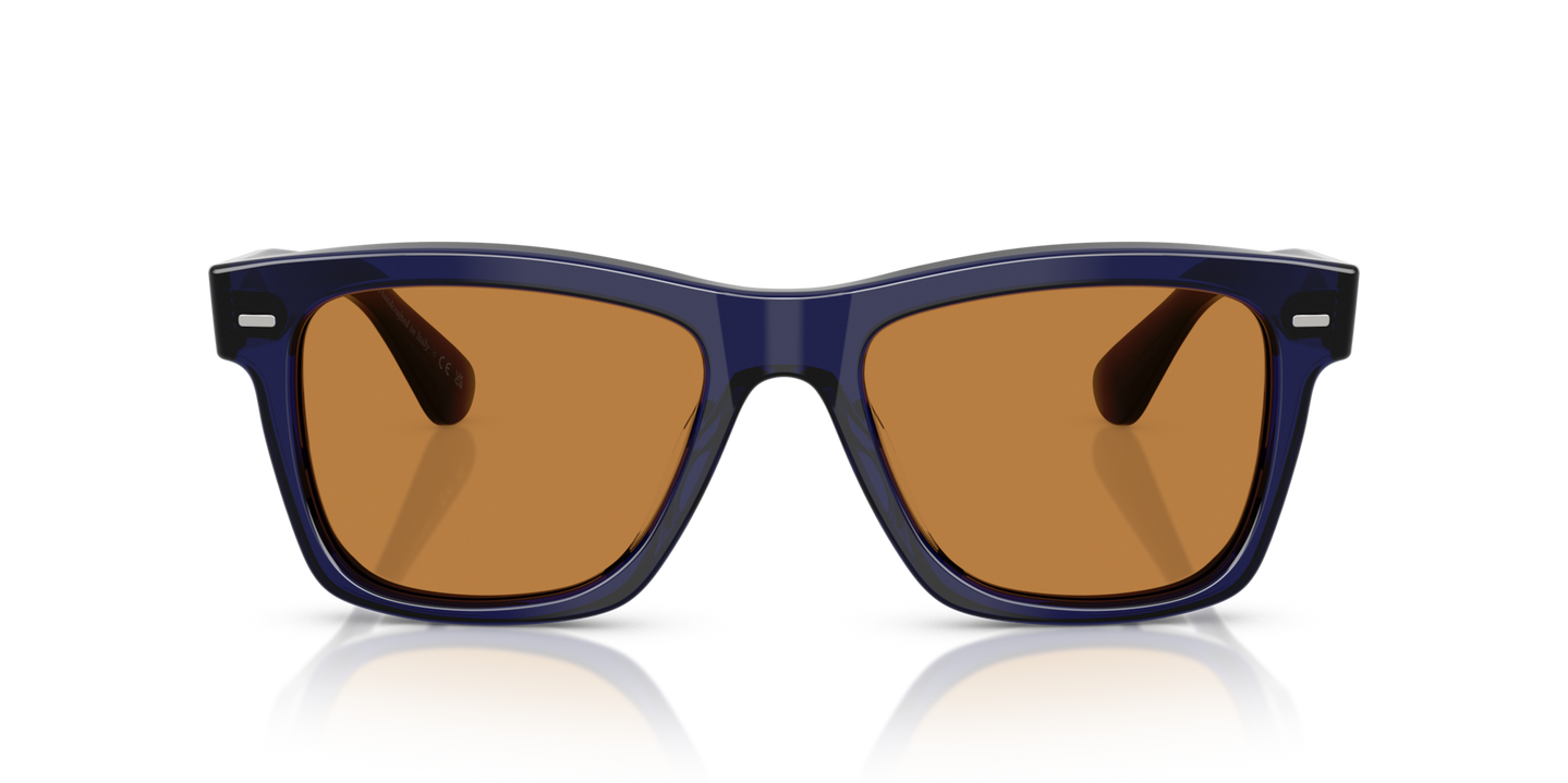 Sie Oliver Peoples Oliver Sun mit Denim Gestell und Braun Gläsern - Bild Rahmenfront