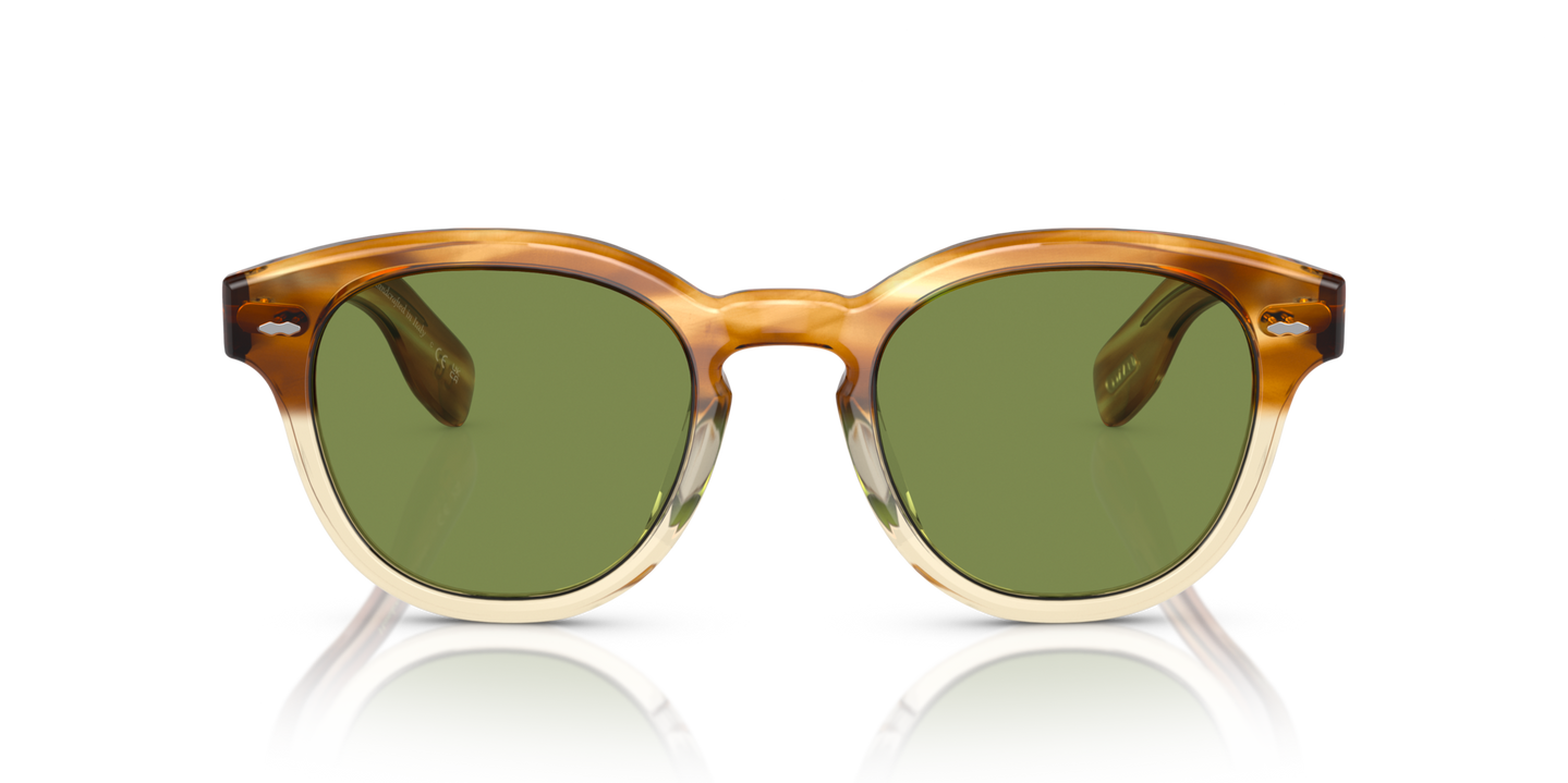 Oliver Peoples Cary Grant Sun avec une monture Honey VSB et des verres Vert - Image Verres