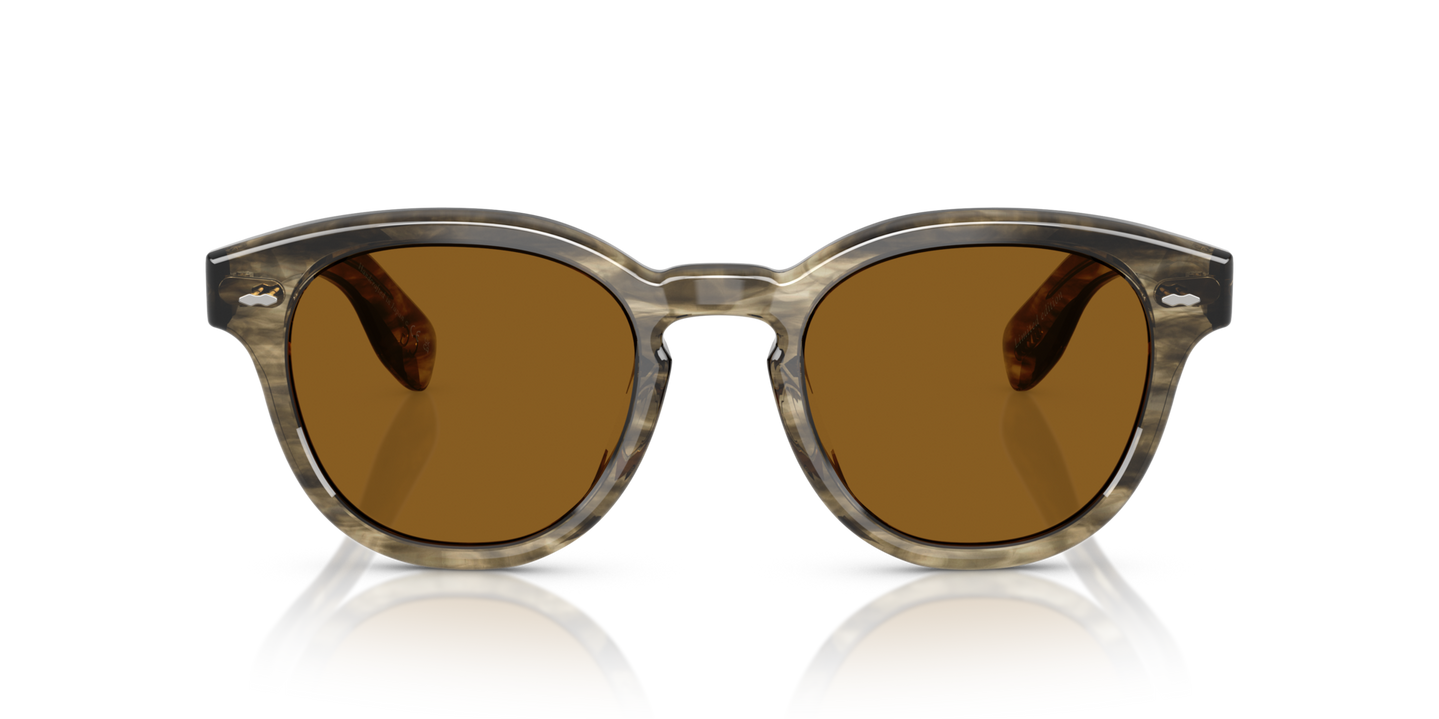 Oliver Peoples Cary Grant Sun Exclusive con montura Corteza y verde aceituna suave y lentes Marrón - Imagen Material