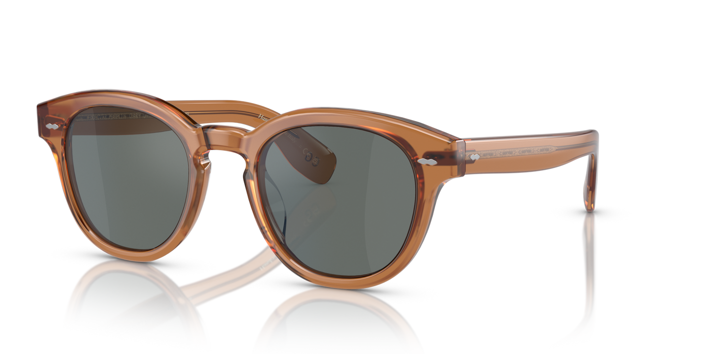 Sie Oliver Peoples Cary Grant Sun mit Carob Gestell und Blau Gläsern - Bild Plättchen
