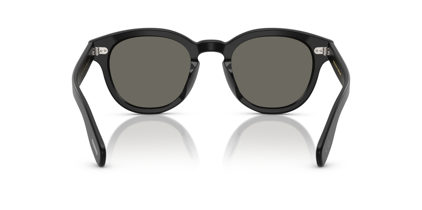 Oliver Peoples Cary Grant Sun con montura Negro Semimate y lentes Gris - Imagen Plaquetas nasales