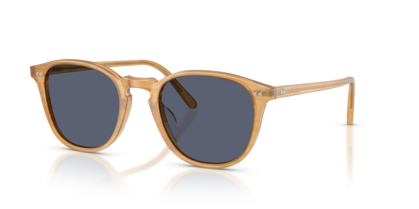 Oliver Peoples Forman L.A Exclusive with Semi-Matte Goldwood frame and Blue lenses - Image Pins