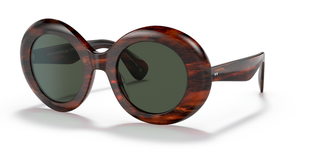 Oliver Peoples Dejeanne avec une monture Écaille de tortue Rouge Vintage et des verres Vert - image 3