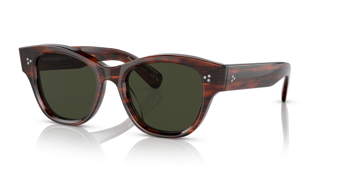 Sie Oliver Peoples Eadie mit Vintage Rot Tortoise Gestell und Grün Gläsern - Bild Stifte
