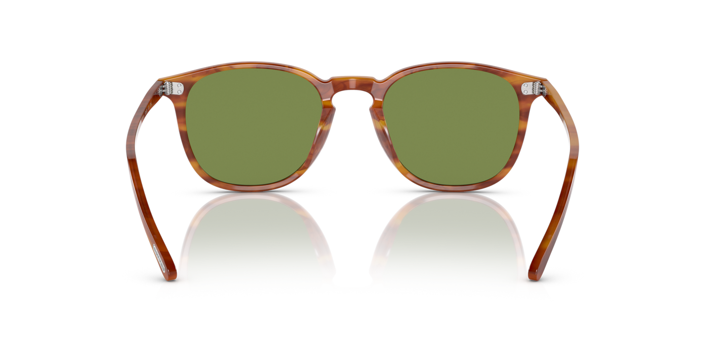 Oliver Peoples Finley 1993 Sun avec une monture Sugi Tortoise et des verres Vert - Image Plaquettes de nez