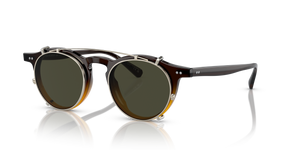 Oliver Peoples OP-13 Clip avec une monture Or et des verres Vert - image 2
