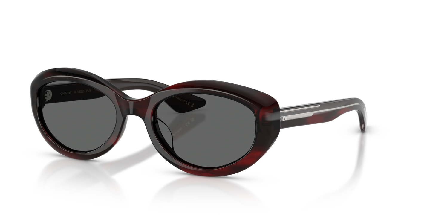 Oliver Peoples 1969C avec une monture Écorce Bordeaux et des verres Gris - Image Points
