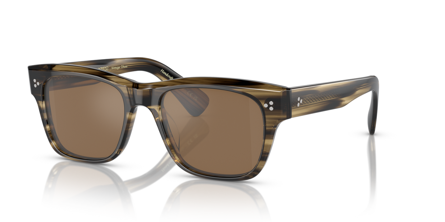 Oliver Peoples Birell Sun con montatura Verde oliva effetto fumé e lenti  Marrone - Immagine Perni