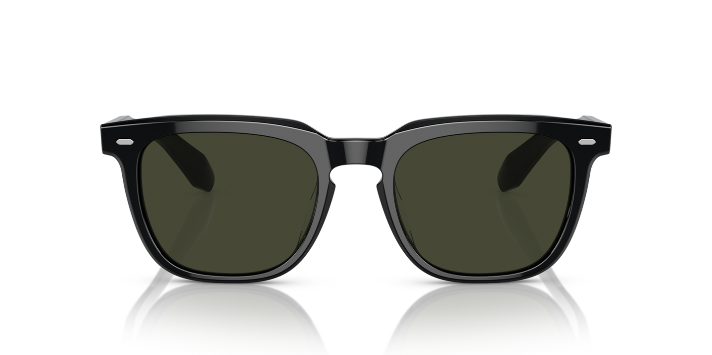 Sie Oliver Peoples N.06 Sun mit Schwarz Gestell und Grün Gläsern - Bild Material