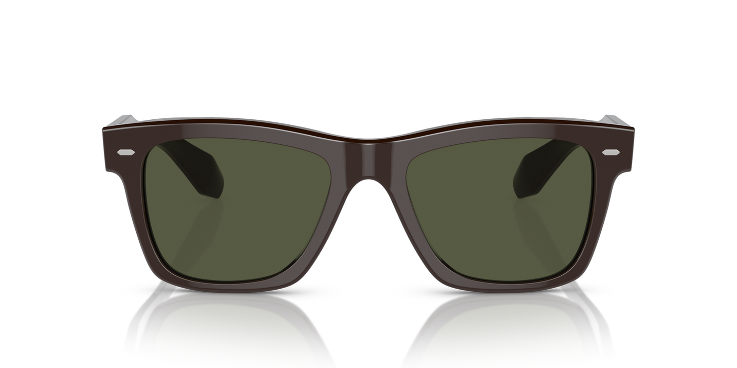 Sie Oliver Peoples N.04 Sun mit Kuri Brown Gestell und Grün Gläsern - Bild Material