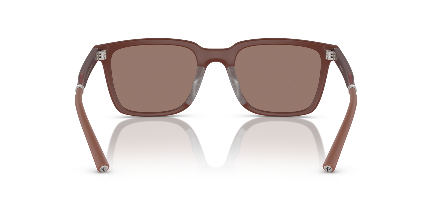 Oliver Peoples Mr. Federer avec une monture Brique semi-mate et des verres Brun - Image Plaquettes de nez