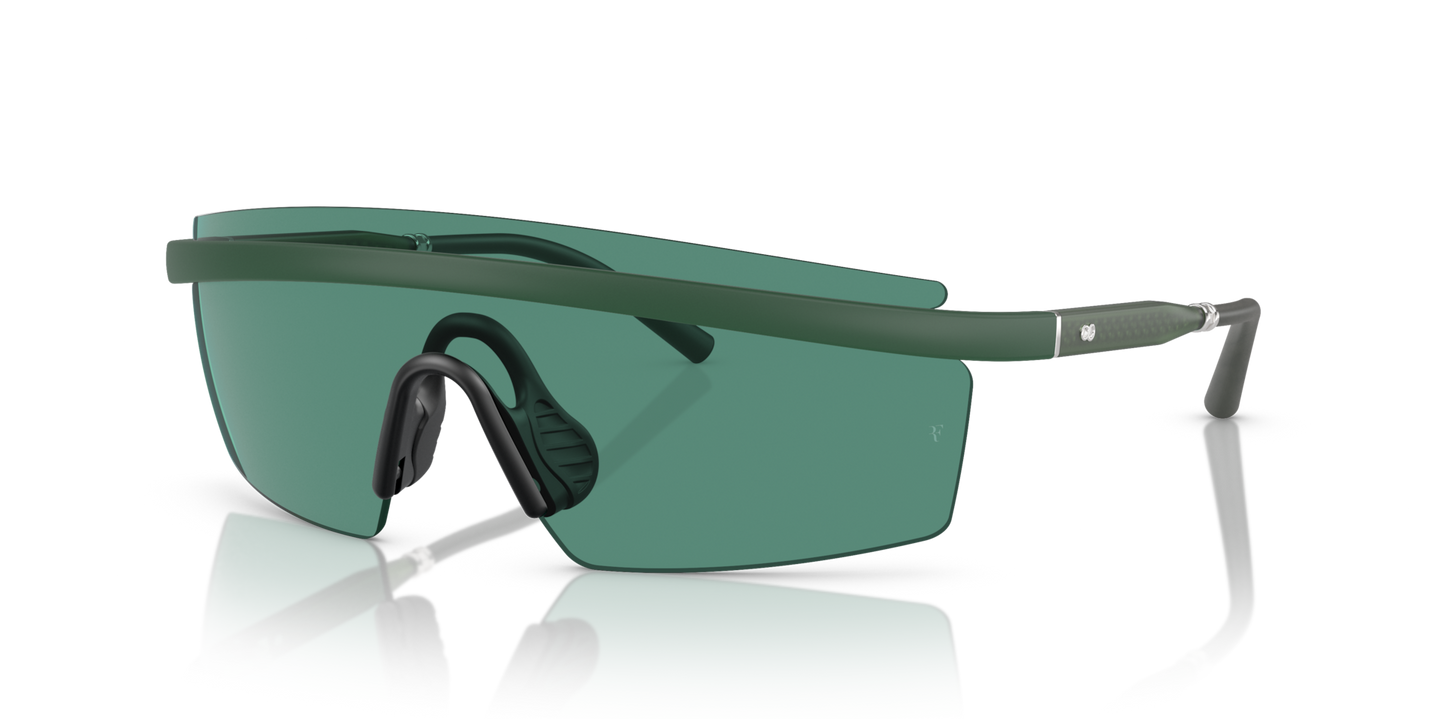 Sie Oliver Peoples R-4 mit Semi-Matte Ryegrass Gestell und Grün Gläsern - Bild Originalplakette