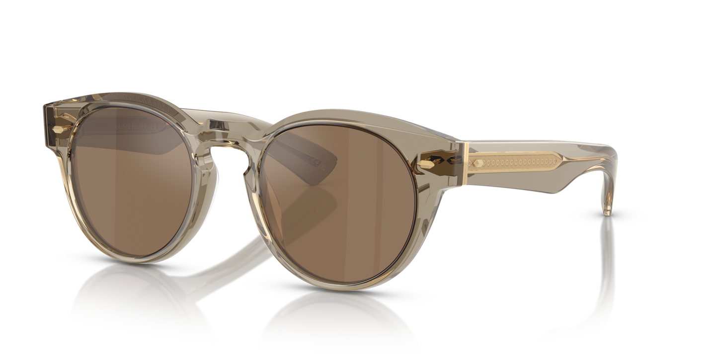 Oliver Peoples Hayton 18k with Sencha frame and Brown lenses - Image Precious Gold Plated Metal