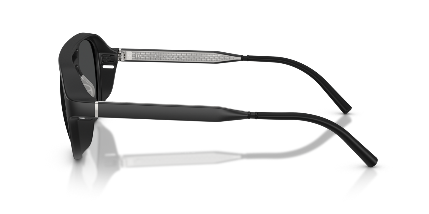 Oliver Peoples R-13 con montatura Semi-Matte Black e lenti  Grigio - Immagine Asta in acetato