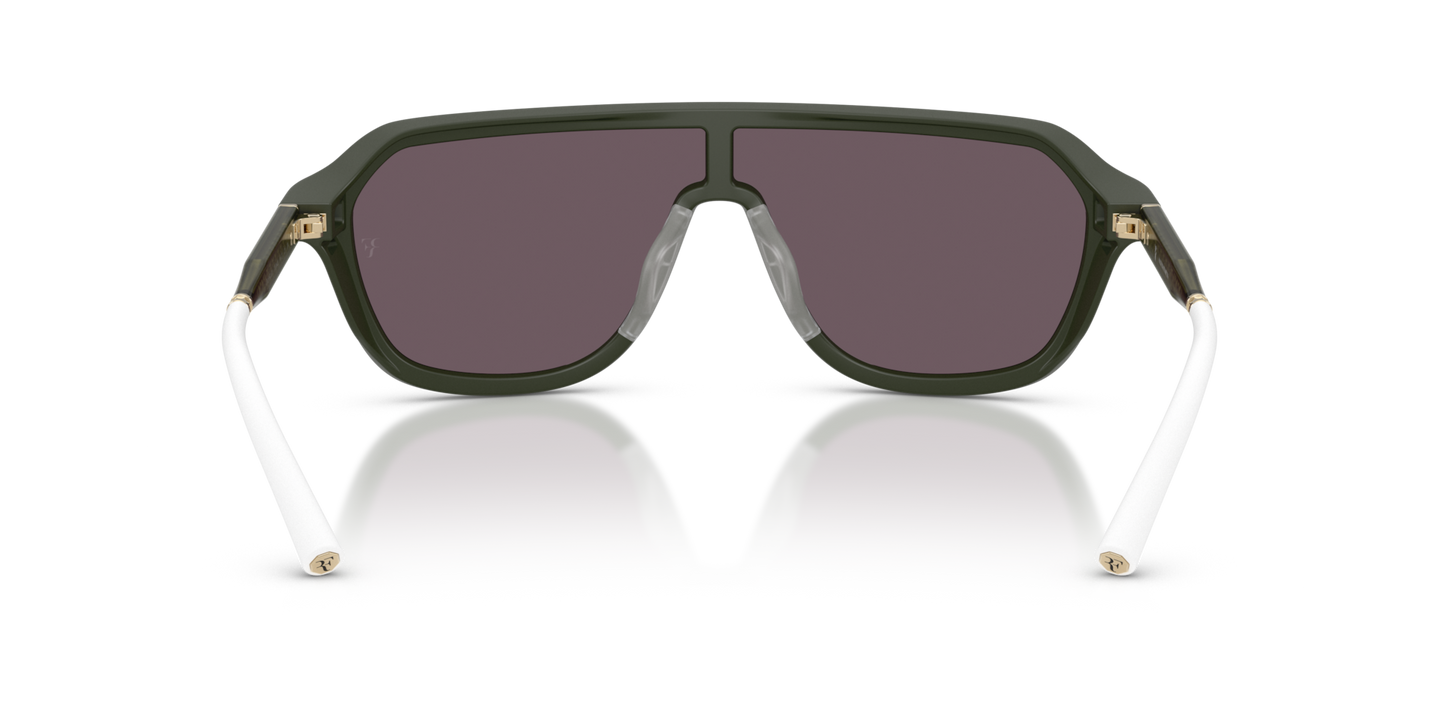 Oliver Peoples R-12 con montatura Verde Fumé Semi-Opaco e lenti  Viola - Immagine Naselli