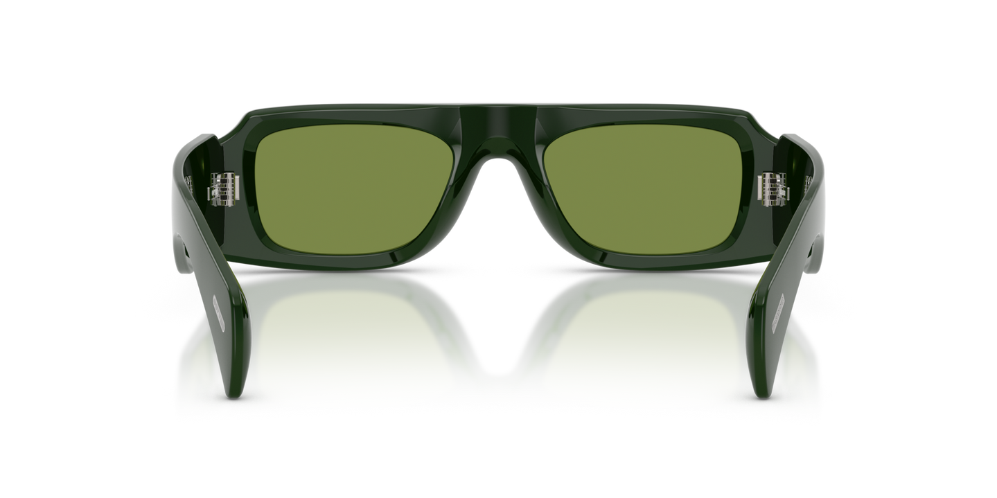 Sie Oliver Peoples Edition 4 mit Dunkelgrün Gestell und Grün Gläsern - Bild Stegplättchen