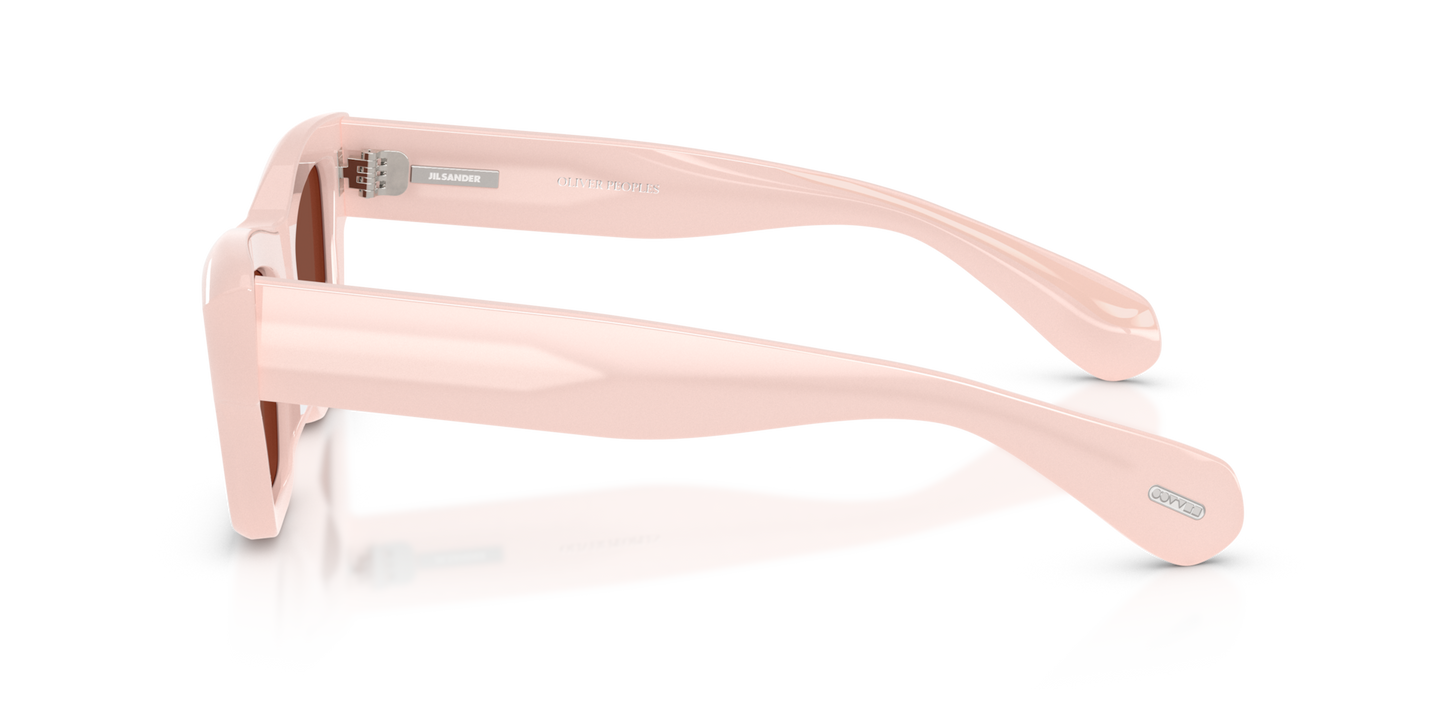 Sie Oliver Peoples Edition 3 mit Soft Pink Gestell und Rot Gläsern - Bild Gelenk