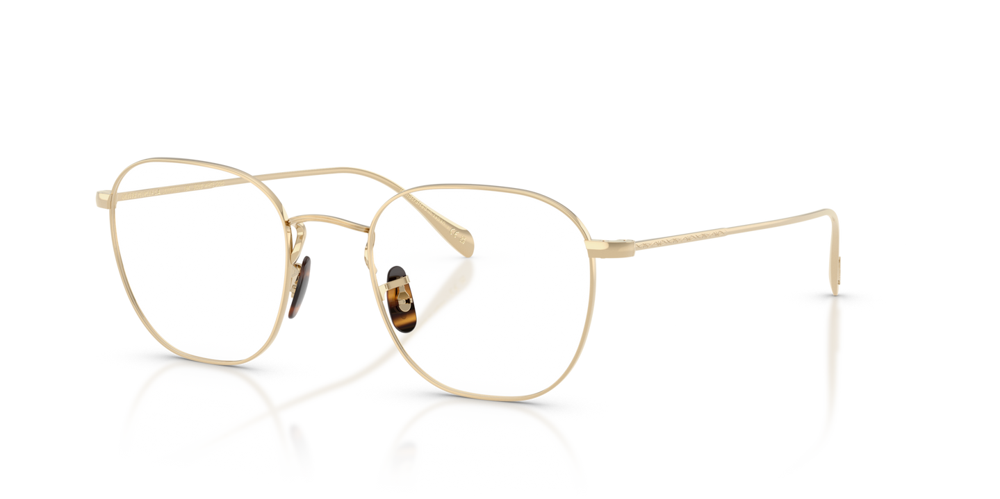 Oliver Peoples Clyne Solid Gold mit Massiv Weißgold Gestell - Bild Stegplättchen