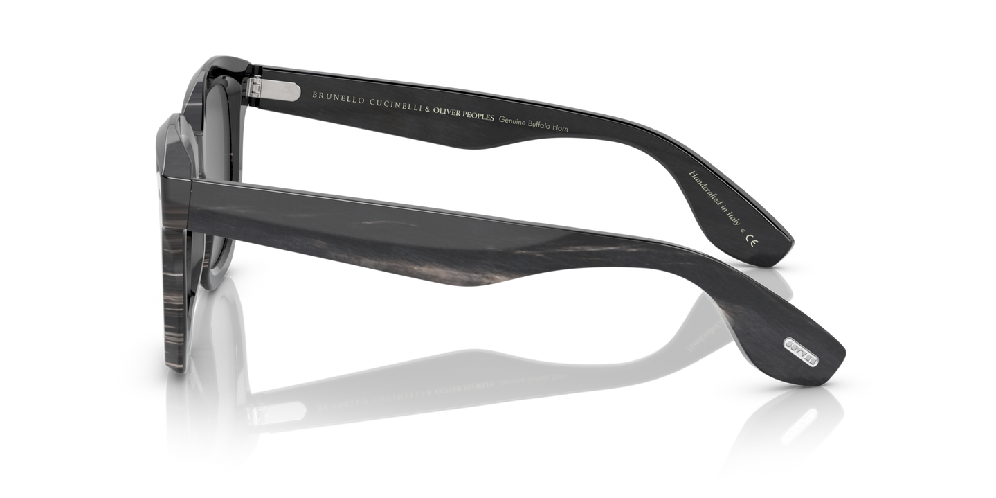 Oliver Peoples Filu' Horn with Black Horn frame and Grey lenses - Image Oliver Peoples Logo